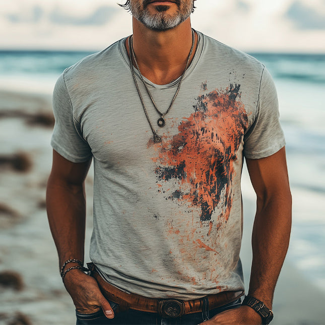 Men's Slim Fit T-Shirt | Comfortable Stretch Fabric | Trendy Printed Design | Short Sleeve Casual Top | Breathable Cotton Blend | Versatile Style | Sizes S-3XL