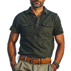 Men's Summer Polo T-Shirt | Distressed Design | Double Pocket | Short Sleeve | Casual Cotton Blend | Fashion Forward | Breathable Comfort