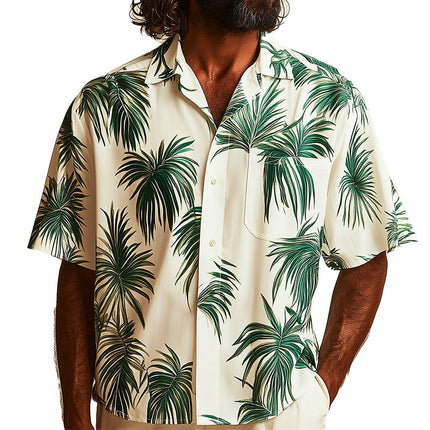 Men's Short Sleeve Shirt | Fresh Vibrant Print | Spring Fashion | Comfortable Fit | Versatile Style | Casual to Smart-Casual | Breathable Fabric | Ideal for Any Occasion