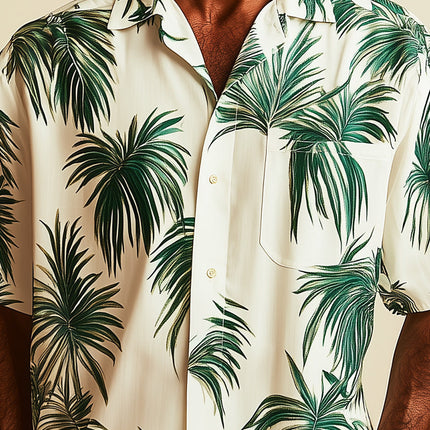 Men's Short Sleeve Shirt | Fresh Vibrant Print | Spring Fashion | Comfortable Fit | Versatile Style | Casual to Smart-Casual | Breathable Fabric | Ideal for Any Occasion