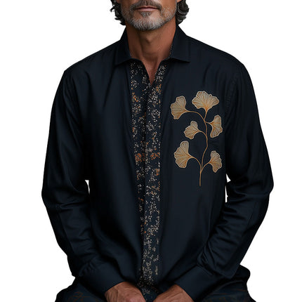 Men's Spring Shirt | Embroidered Long Sleeve | Premium Quality | Tailored Fit | Versatile Fashion | Elegant Design | Sophisticated Look | Perfect for Formal and Casual | Comfortable | Classic Spring Style