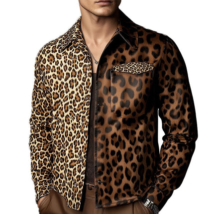 Men's Lightweight Leather Jacket | Spring Fashion | Leopard Print | Tailored Fit | Bold Statement Outerwear | Zipper Closure | Comfort & Durability | Modern Style