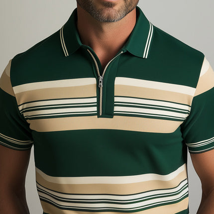 Men's Contrast Print Short Sleeve Polo Shirt | Spring Fashion | Stylish Modern Fit | Breathable Casual Top for Everyday Wear