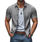 Men's Short Sleeve Slim Fit Shirt | Casual Linen Lapel | Comfortable & Breathable | Single Breasted Design | Stylish & Versatile | Lightweight Summer Top | Perfect for Casual & Semi-Formal Occasions