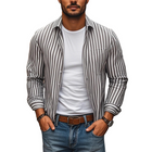 Men's Cotton Linen Long Sleeve Shirt | Striped Lapel Design | Casual Loose Fit | Chest Pocket | Breathable Comfort | Versatile Style | Perfect for Every Occasion