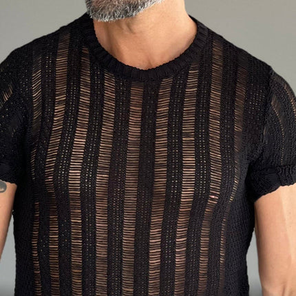 Men's Knitted T-Shirt | Solid Colors | Round Neck | Short Sleeve | Breathable Fabric | Versatile Fit | Casual to Semi-Formal Styles | Durable and Comfortable