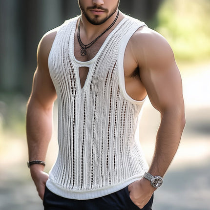 Men's Summer Knit Tank Top | Classic Sleeveless Shirt | Comfortable Crew Neck | Soft Breathable Fabric | Versatile Casual Wear | Small to 3XL Fit | Ideal for Beach & Workout | Stylish Basics