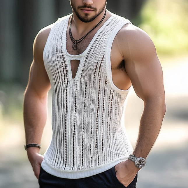 Men's Summer Knit Tank Top | Classic Sleeveless Shirt | Comfortable Crew Neck | Soft Breathable Fabric | Versatile Casual Wear | Small to 3XL Fit | Ideal for Beach & Workout | Stylish Basics