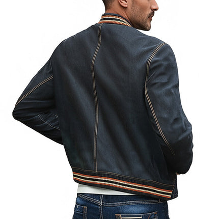 Men's Vintage Western Denim Jacket | Distressed Embroidered Button Up | Cowboy Style | Rugged Durable Fabric | Classic Western Collar | Metal Button Closure | Iconic Motifs | Versatile Layering | S-3XL