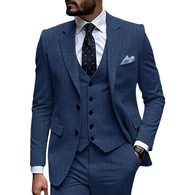 Men's Blazer | Cotton Linen Blend | Casual Business Jacket | Tailored Fit | Notch Lapel | One-Button Closure | Breathable Elegant Attire | Versatile Colors | Smart Casual & Formal Style