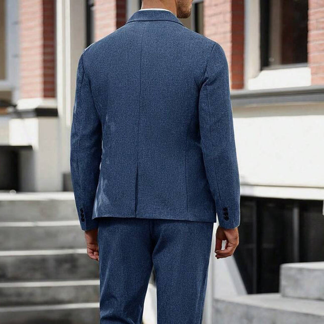 Men's Blazer | Cotton Linen Blend | Casual Business Jacket | Tailored Fit | Notch Lapel | One-Button Closure | Breathable Elegant Attire | Versatile Colors | Smart Casual & Formal Style