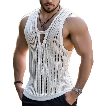 Men's Summer Knit Tank Top | Classic Sleeveless Shirt | Comfortable Crew Neck | Soft Breathable Fabric | Versatile Casual Wear | Small to 3XL Fit | Ideal for Beach & Workout | Stylish Basics