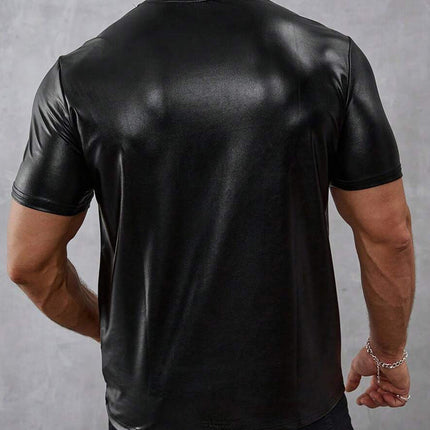 Men's Patchwork Zipper T-Shirt | Solid Color Round Neck | Short Sleeve | Modern Design | Casual Semi-Formal Wear | Comfortable Fit | High-Quality Fabric | Versatile Men's Top | Fashionable T-Shirt