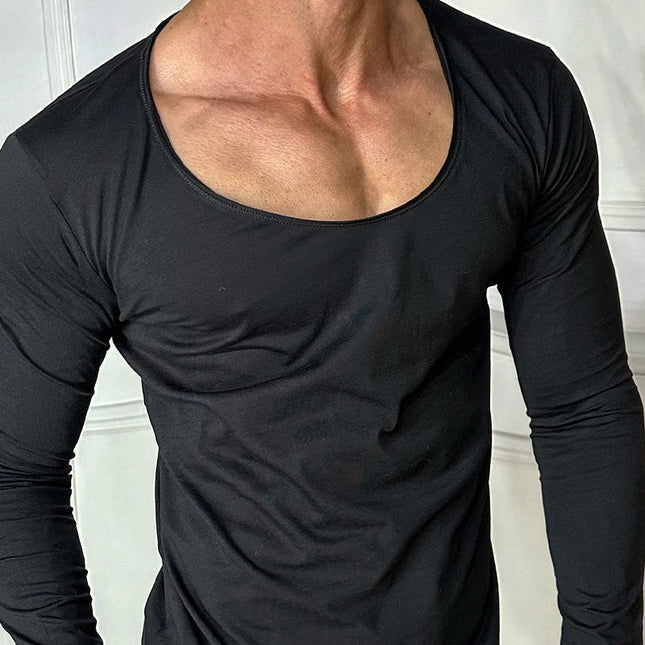 Men's Long Sleeve T-Shirt | Cotton Blend | Solid Color | Round Neck | Casual Fit | Versatile Style | Comfortable & Durable | Multiple Color Options