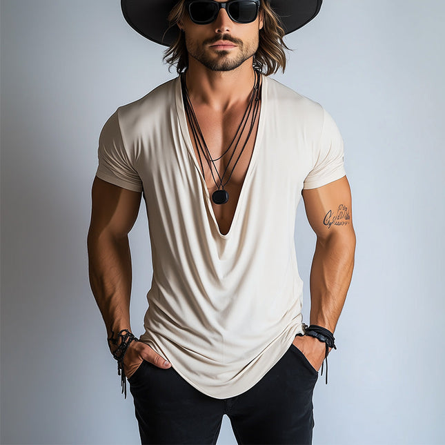 Men's Stylish Spring T-Shirt | Swing Collar | Short Sleeve | High-Quality Breathable Fabric | Relaxed Fit | Versatile Colors | Perfect Casual Top