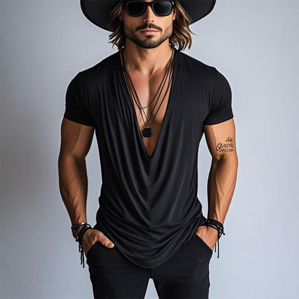Men's Stylish Spring T-Shirt | Swing Collar | Short Sleeve | High-Quality Breathable Fabric | Relaxed Fit | Versatile Colors | Perfect Casual Top