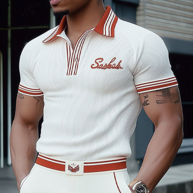 Men's Polo Collar Knitted T-Shirt | Summer Fashion Short Sleeve | Classic Style | Breathable Material | Versatile Casual and Semi-Formal Wear | Ideal for Warm Weather | Comfortable Fit | Multiple Sizes Available