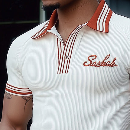 Men's Polo Collar Knitted T-Shirt | Summer Fashion Short Sleeve | Classic Style | Breathable Material | Versatile Casual and Semi-Formal Wear | Ideal for Warm Weather | Comfortable Fit | Multiple Sizes Available