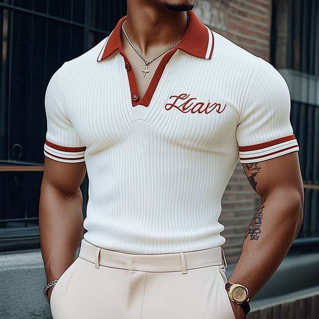 Men's Polo Collar Summer T-Shirt | Fashion Knitted Short Sleeve | Breathable Casual Top | Stylish & Comfortable | Multiple Sizes | Perfect for Casual & Semi-Formal Occasions | Premium Material | Versatile Style