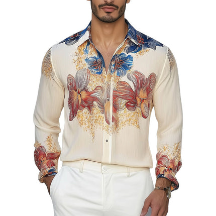 Men's Summer Shirt | Brightly Printed | Skin-Friendly Fabric | Casual Short Sleeve | Classic Slapel Collar | Vibrant Colors | Lightweight & Breathable | Beach & BBQ Ready | Available in Sizes S-3XL