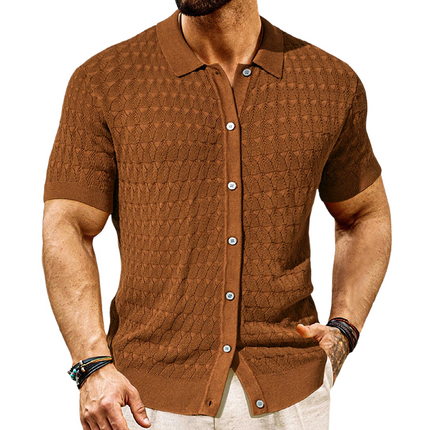 Men's Knitted Polo Shirt | Short Sleeve | Solid Color | Classic Design | Premium Quality Fabric | Breathable | Durable Construction | Casual & Semi-Formal Wear