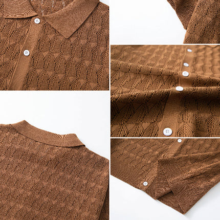 Men's Knitted Polo Shirt | Short Sleeve | Solid Color | Classic Design | Premium Quality Fabric | Breathable | Durable Construction | Casual & Semi-Formal Wear