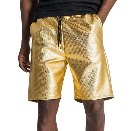 Men's Gold Loose Fit Summer Shorts | Lightweight Breathable Fabric | Elastic Drawstring Waist | Casual Beach Wear | Modern Urban Style | Functional Pockets | Above Knee Length | Available in Sizes S to 3XL