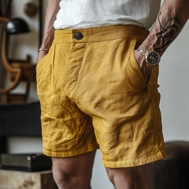 Men's Breathable Cotton Linen Shorts | Comfortable Casual Fit | Lightweight Fabric | Perfect for Summer | Machine Washable