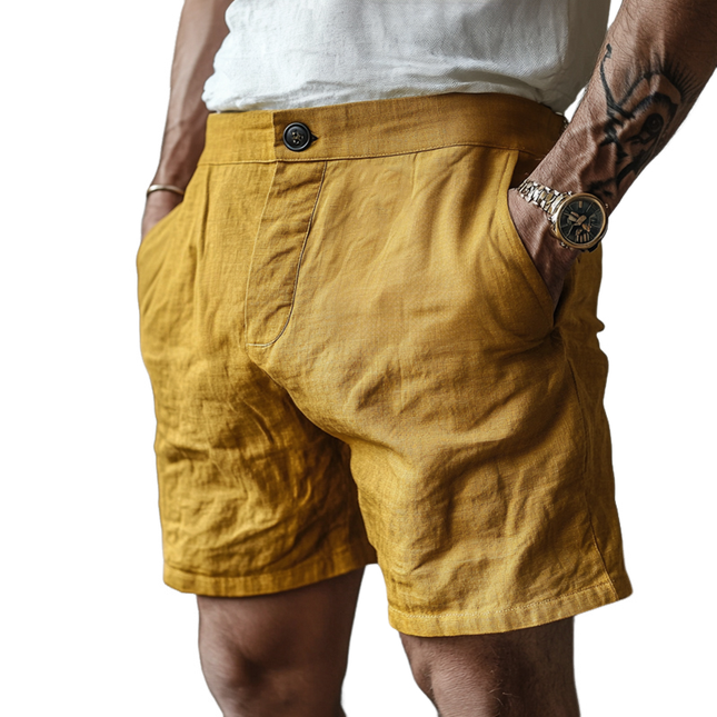 Men's Breathable Cotton Linen Shorts | Comfortable Casual Fit | Lightweight Fabric | Perfect for Summer | Machine Washable