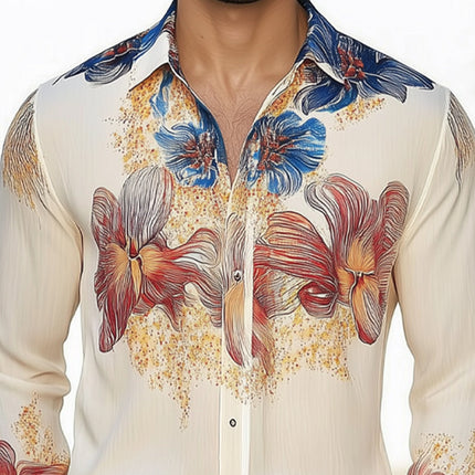 Men's Summer Shirt | Brightly Printed | Skin-Friendly Fabric | Casual Short Sleeve | Classic Slapel Collar | Vibrant Colors | Lightweight & Breathable | Beach & BBQ Ready | Available in Sizes S-3XL