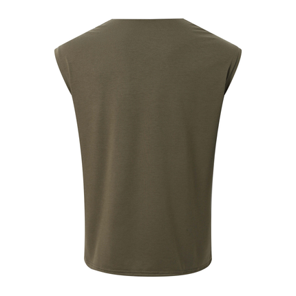 Men's V Neck Cotton Tank Top | Casual Draped Pleated Design | Loose Fit | Soft Breathable Fabric | Ideal for Summer Layering | Versatile Styling | Multiple Sizes Available