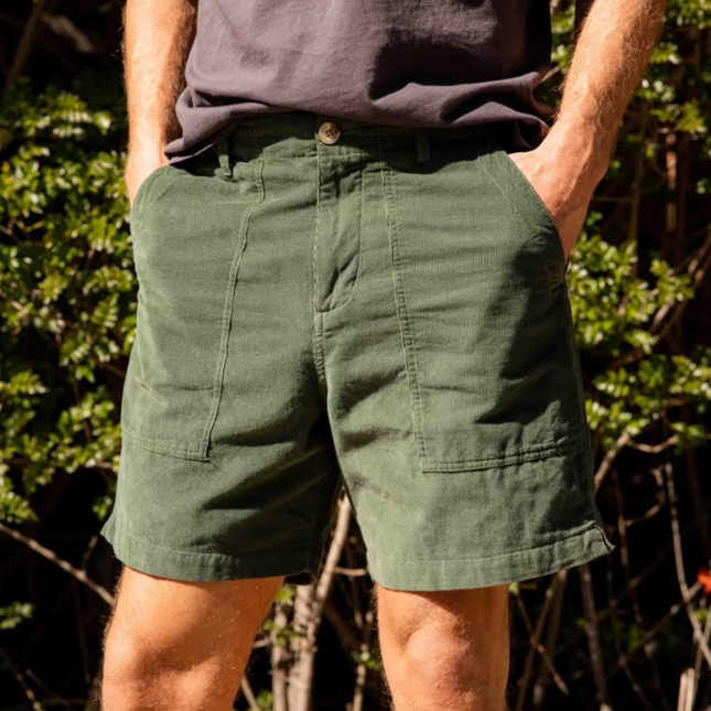 Men's Corduroy Cargo Shorts | Casual Loose Fit | Multi-Pocket Design | Relaxed Vintage Style | Premium Fabric | Breathable & Durable | Ideal for Travel & Outdoor Adventures | Easy Care & Versatile | All-Day Comfort