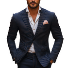 Men's Striped Blazer | Casual Single Breasted Jacket | Tailored Fit | High-Quality Fabric | Sophisticated Pattern | Versatile Office to Casual Wear | Comfortable Durable Outerwear