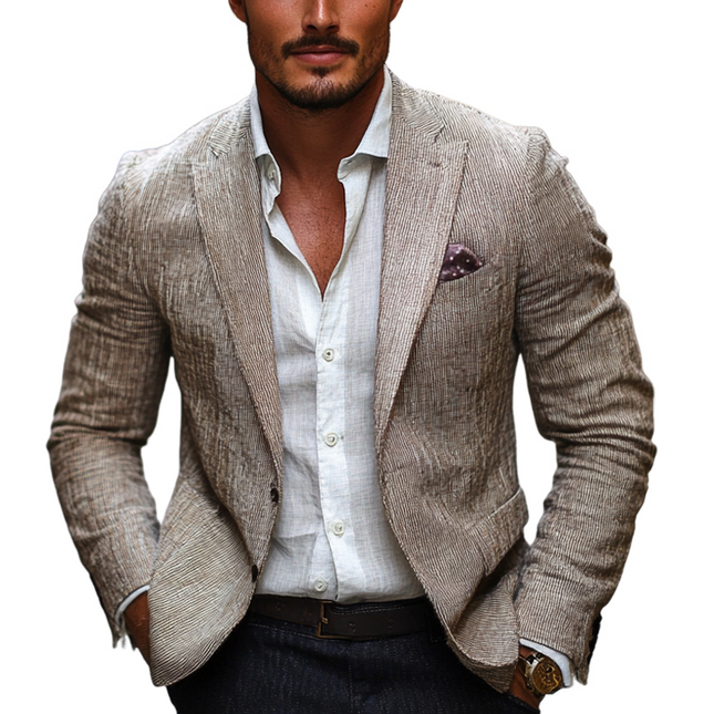 Men's Breathable Cotton Linen Blazer | Casual Elegant Style | Lightweight Outerwear for Modern Men | Premium Material Blend | Comfortable Fit | Stylish Design | Versatile Color Options | Neat Stitching