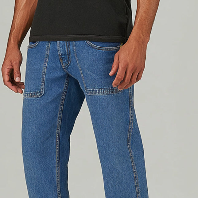 Men's Vintage Style Casual Jeans | Solid Color Denim Pants | Relaxed Fit | High-Quality Fabric | Classic Five-Pocket Design | Durable | Comfortable Wear | Multiple Sizes Available | Secure Zip & Button Closure