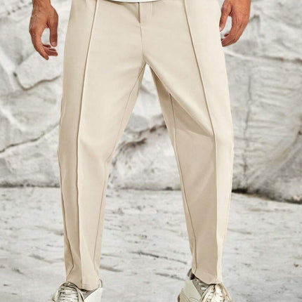 Solid Color Men's Casual Pants | Elastic Waist | Relaxed Fit | High-Quality Cotton Blend | Versatile Design | Multiple Pockets | Adjustable Drawstring | Comfortable Everyday Wear