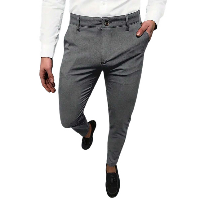 Men's Blended Suit Pants | Solid Color Tailored Fit | Elegant Formal Trousers | High-Quality Fabric | Timeless Design | Versatile Business Attire