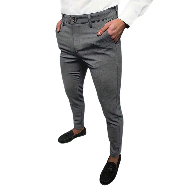 Men's Blended Suit Pants | Solid Color Tailored Fit | Elegant Formal Trousers | High-Quality Fabric | Timeless Design | Versatile Business Attire