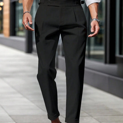 Men's Solid Color Suit Pants | Tailored Fit | High-Quality Fabric | Business & Casual Attire | Classic Sophisticated Look | Straight-Leg Cut | Comfortable & Stylish