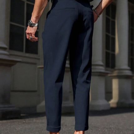 Men's Solid Color Suit Pants | Tailored Fit | High-Quality Fabric | Business & Casual Attire | Classic Sophisticated Look | Straight-Leg Cut | Comfortable & Stylish