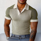 Men's Elastic Colorblock Polo Shirt | Breathable Summer Fabric | Comfortable Fit | Classic Collar | Short Sleeve | Casual & Semi-Formal
