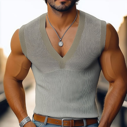 Men's Slim Fit Tank Top | Summer V-neck | Lightweight Breathable Fabric | Stylish Casual Wear