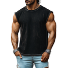 Men's Loose Round Neck Tank Top | Vintage Heavy Wash Denim | Casual Summer Wear | High-Quality Breathable Fabric | Relaxed Fit Silhouette | Durable Easy Care | Versatile Styling Options | Multiple Sizes Available