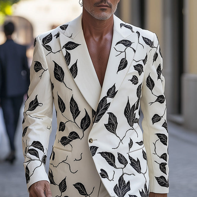 Men's Lightweight Printed Suit Jacket | Spring Fashion Blazer | Thin Breathable Fabric | Tailored Fit | Stylish Modern Design | Versatile Color Palette | Comfortable Outerwear