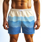 Men's Casual Sports Shorts | Wave Striped Design | Breathable Fabric | Adjustable Waistband | Deep Pockets | Durable | Trendy Activewear | Versatile Styling Options | Ideal for Casual Outings & Sports Activities