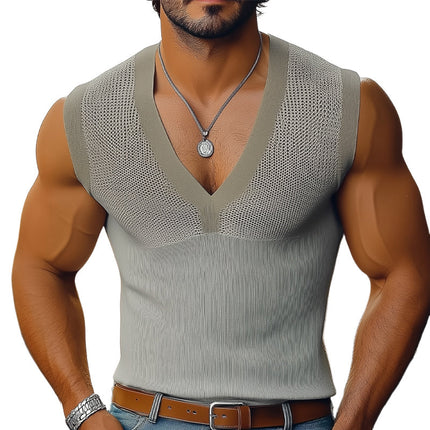 Men's Slim Fit Tank Top | Summer V-neck | Lightweight Breathable Fabric | Stylish Casual Wear
