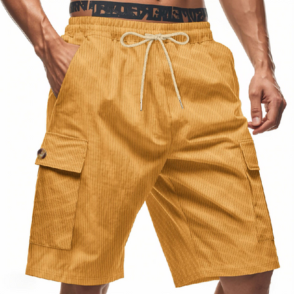 Men's Striped Texture Casual Shorts | Elastic Waistband with Drawstring | Breathable Fabric | Multiple Colors | Pockets | Modern Cut | Summer Wardrobe Essential | Comfortable Fit