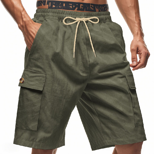 Men's Striped Texture Casual Shorts | Elastic Waistband with Drawstring | Breathable Fabric | Multiple Colors | Pockets | Modern Cut | Summer Wardrobe Essential | Comfortable Fit