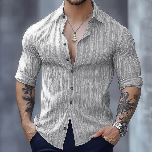 Men's Long Sleeve Shirt | Casual Comfort | Soft Breathable Material | Versatile Design | Durable Easy Care Fabric | Style with Trousers or Jeans
