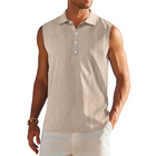 Men's Lapel Collar Solid Color Pullover Tank Top | Versatile & Stylish | High-Quality Fabric | Multiple Colors | Comfortable Fit | Easy Care | Ideal for Casual & Refined Looks